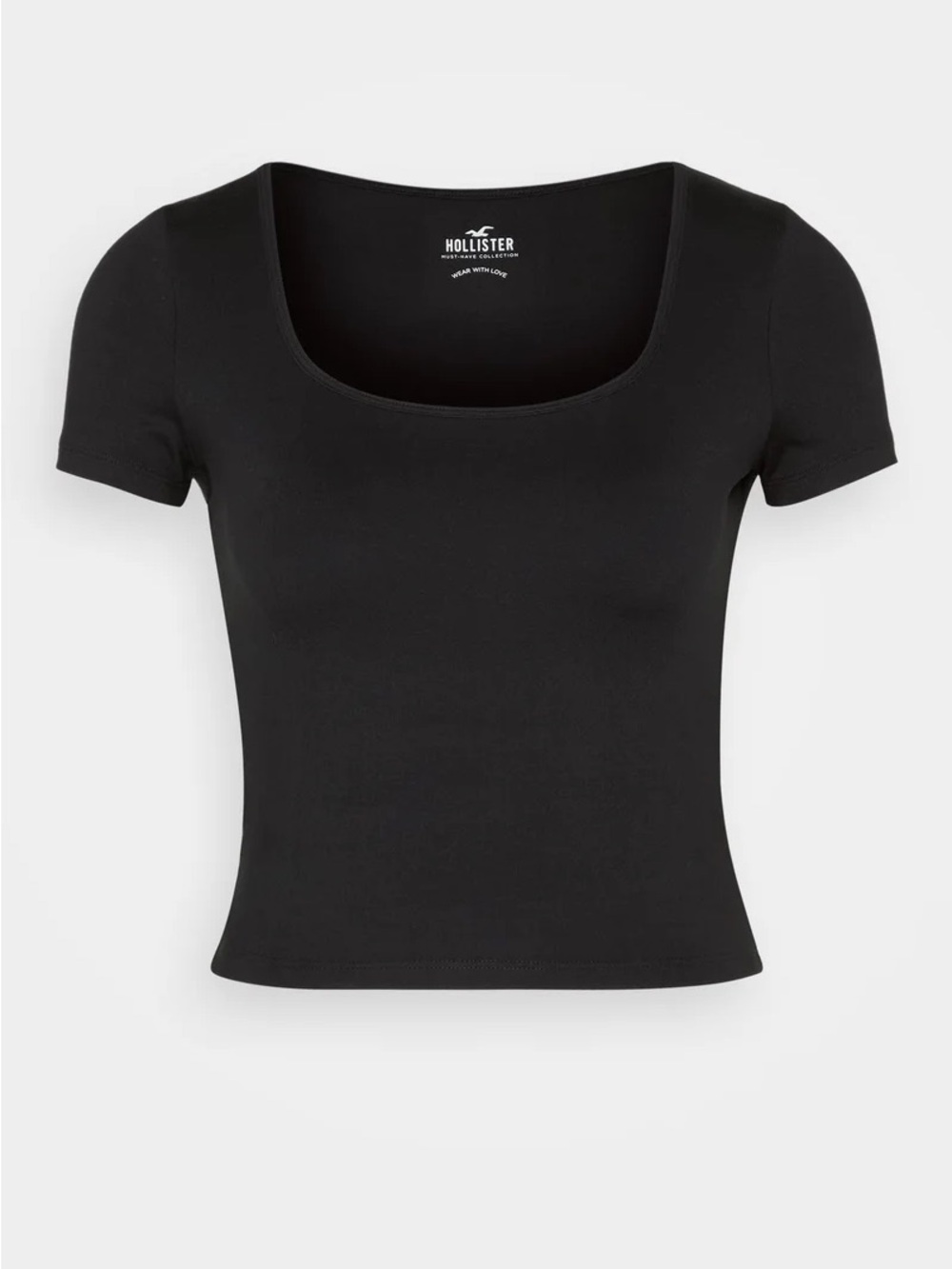Hollister Black Scoop Neck Short Sleeve Top SzXS